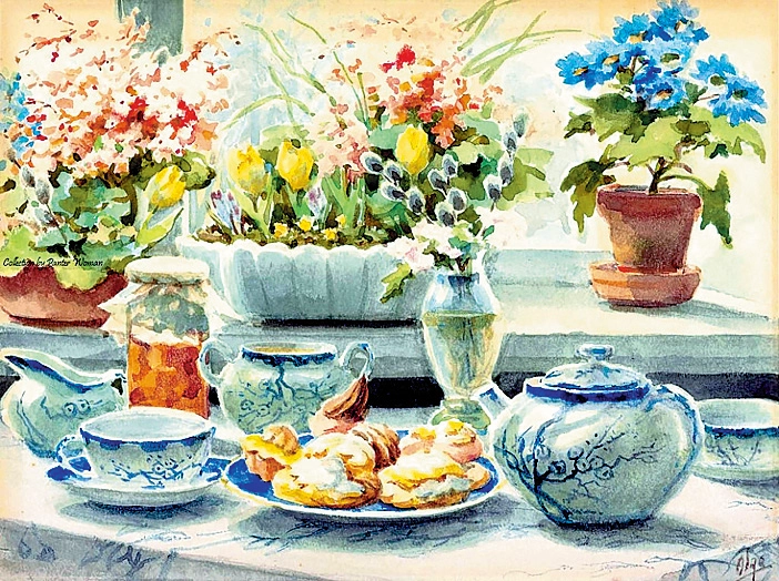 Натюрморт с вербой. Художник О. А. Романова