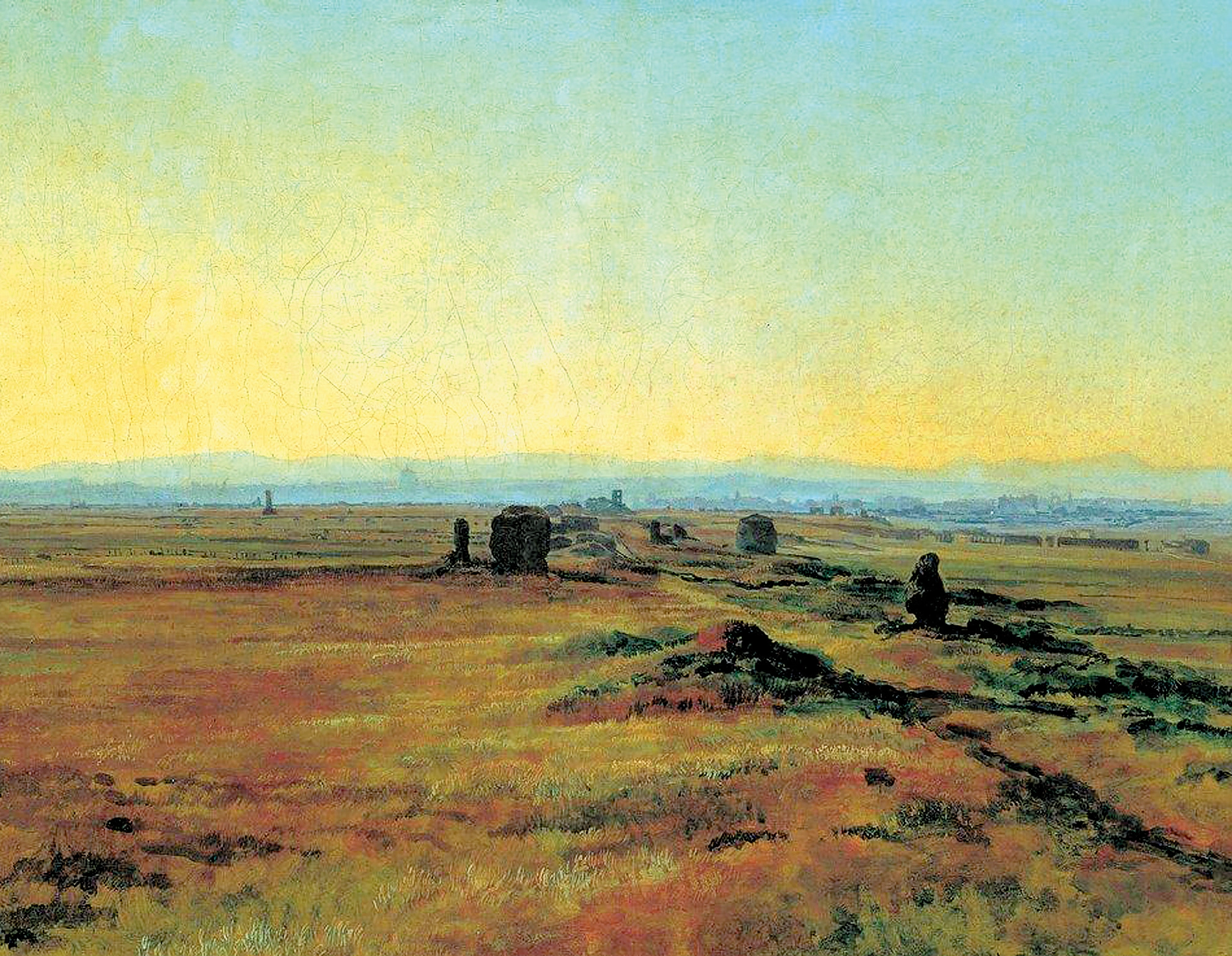 Аппиева дорога на закате солнца. Художник А. А. Иванов. 1845 г.