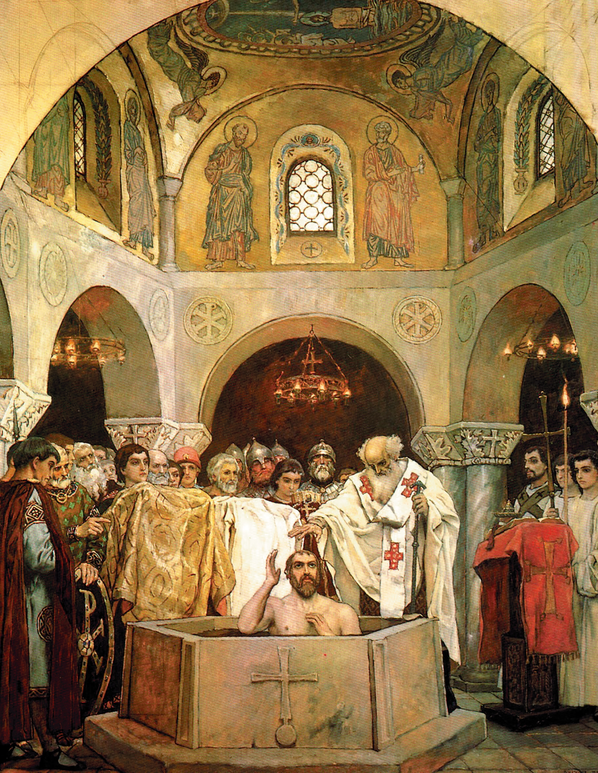Крещение Владимира. Художник В. М. Васнецов. Фрагмент росписи Владимирского собора в Киеве. 1885–1896 гг.