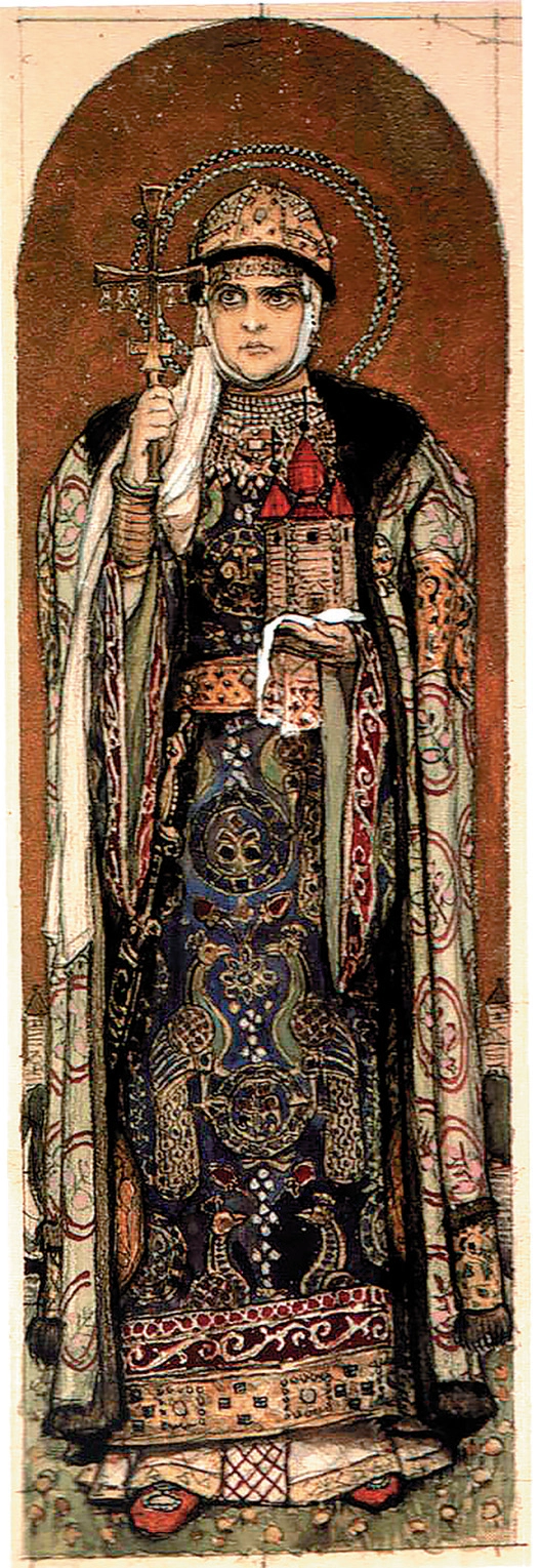 Святая княгиня Ольга. Эскиз для иконы В. Васнецова. Конец XIX в.